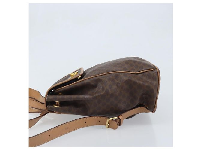 Céline CELINE Macadam Canvas Backpack PVC Leather Brown Gold - vista 5