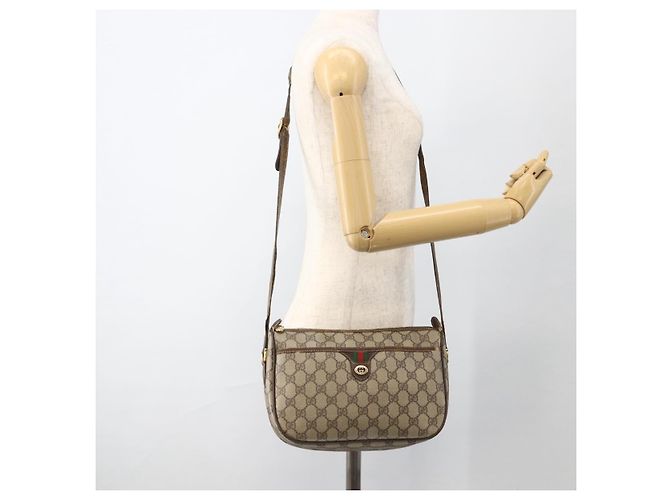 GUCCI GG Supreme Web Sherry Line Bag PVC Beige Gold 164 02 077 - vista 26