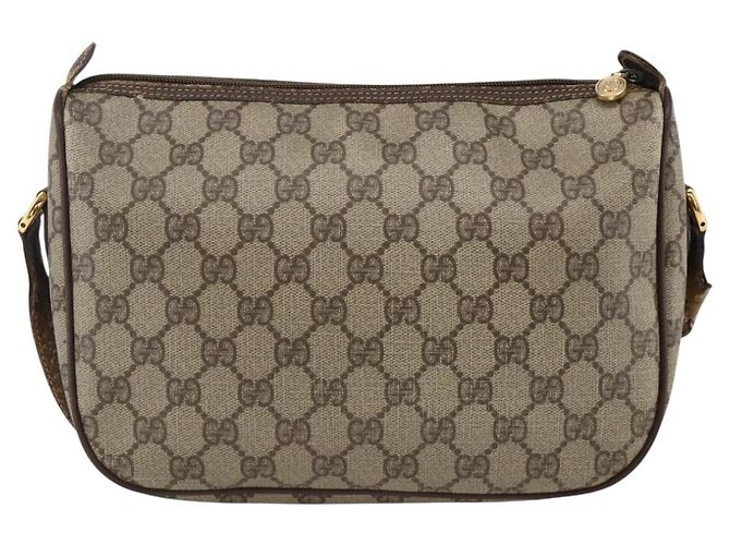 GUCCI GG Supreme Web Sherry Line Bag PVC Beige Gold 164 02 077 - vista 3