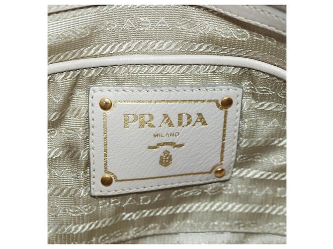 PRADA Gathered Hand Bag Nylon 2way Beige Gold - vista 24