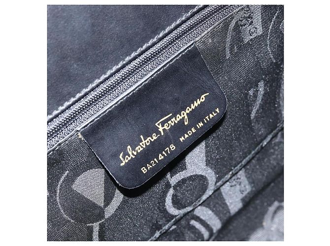 Salvatore Ferragamo Vala Hand Bag Leather Black Gold - vue 12