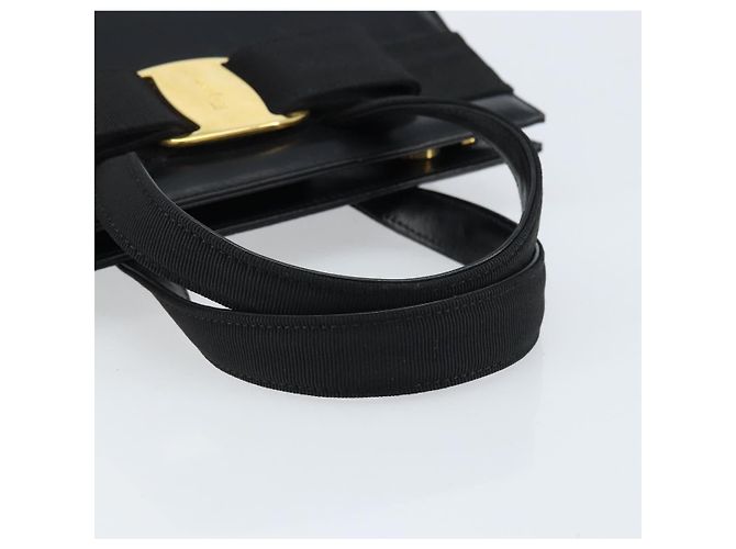 Salvatore Ferragamo Vala Hand Bag Leather Black Gold - vue 7