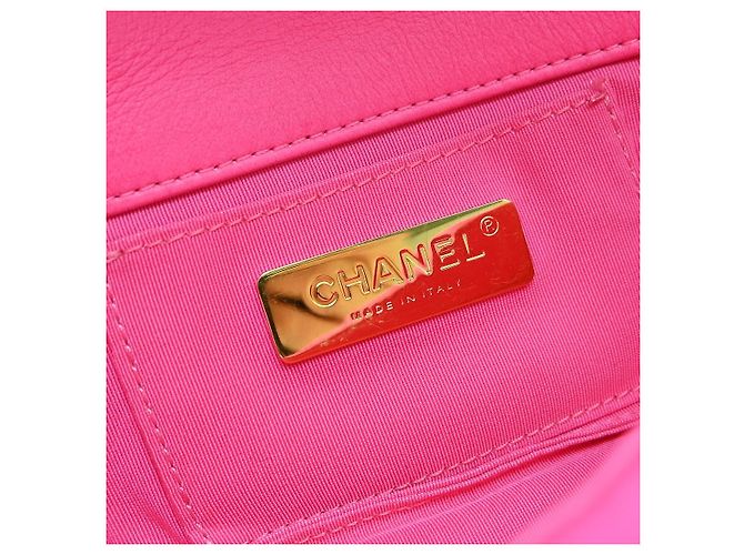 Cinto Chanel 19 em jersey acolchoado Rosa - vista 4