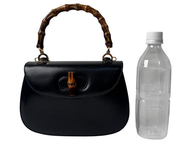 Borsa a tracolla mini 2 vie Gucci Old Bamboo Nero - vista 11
