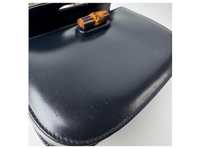 Borsa a tracolla mini 2 vie Gucci Old Bamboo Nero - vista 17