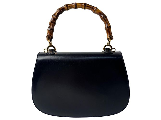 Borsa a tracolla mini 2 vie Gucci Old Bamboo Nero - vista 3