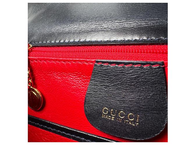 Borsa a tracolla mini 2 vie Gucci Old Bamboo Nero - vista 9