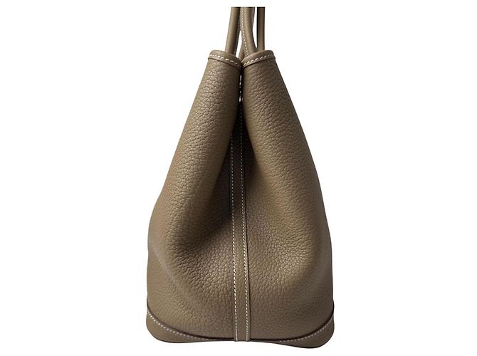 Hermès Borsa Tote Hermes Garden Party PM Taupe - vista 3