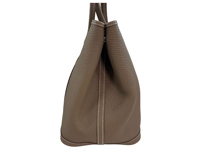 Hermès Borsa Tote Hermes Garden Party PM Taupe - vista 4