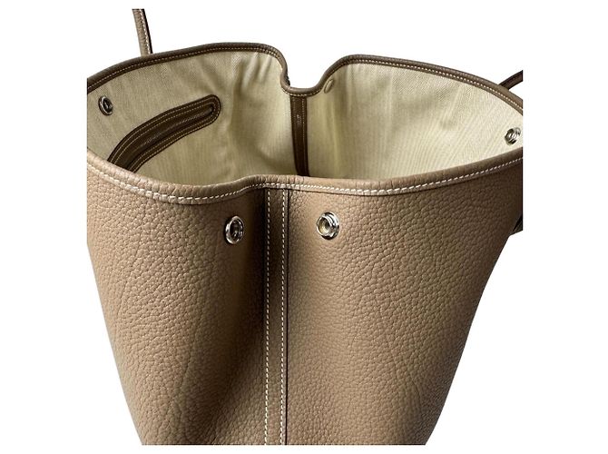 Hermès Borsa Tote Hermes Garden Party PM Taupe - vista 8