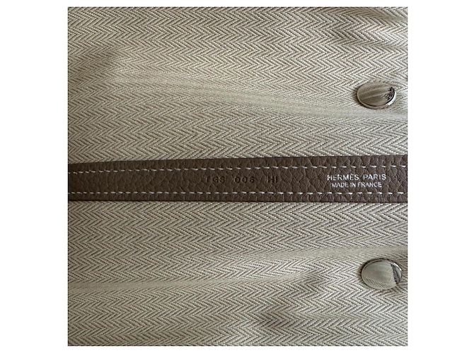 Hermès Borsa Tote Hermes Garden Party PM Taupe - vista 9