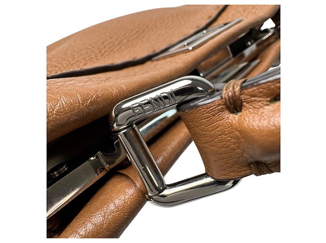 Borsa a tracolla Mini Fendi Peekaboo Selleria Marrone - vista 11