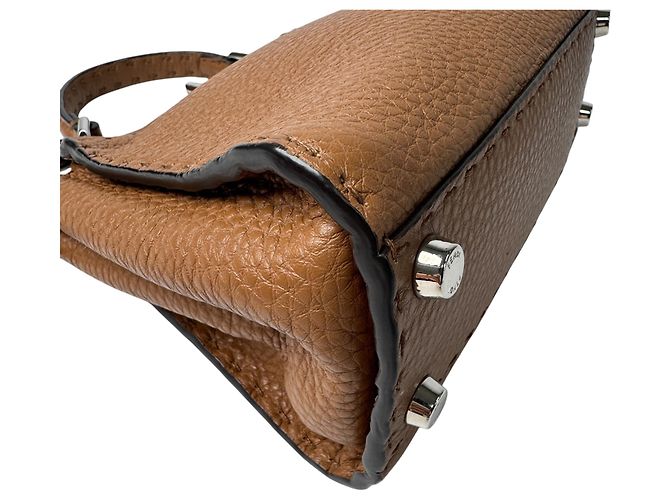 Borsa a tracolla Mini Fendi Peekaboo Selleria Marrone - vista 13