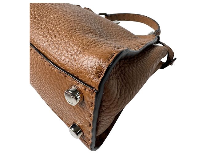 Borsa a tracolla Mini Fendi Peekaboo Selleria Marrone - vista 14