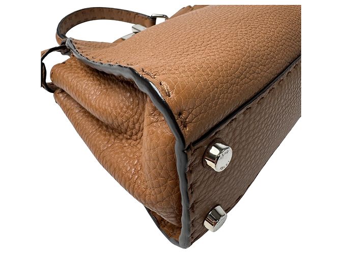 Borsa a tracolla Mini Fendi Peekaboo Selleria Marrone - vista 15