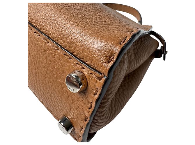 Borsa a tracolla Mini Fendi Peekaboo Selleria Marrone - vista 16