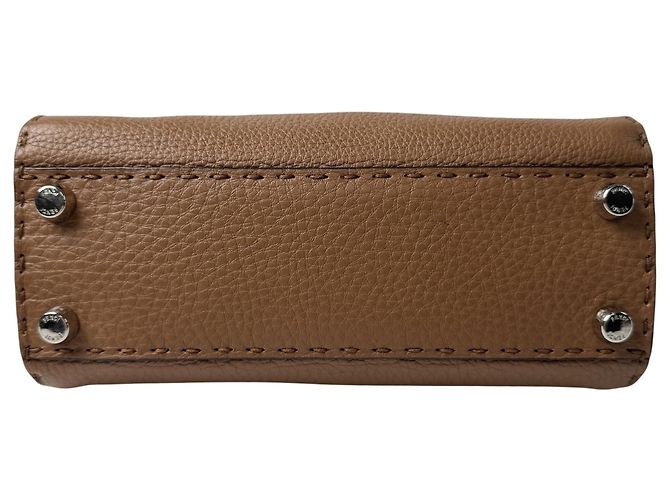 Borsa a tracolla Mini Fendi Peekaboo Selleria Marrone - vista 6