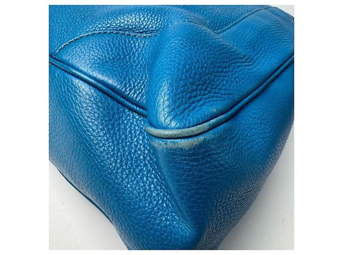Borsa a tracolla in pelle Gucci Bamboo Diana Blu - vista 11