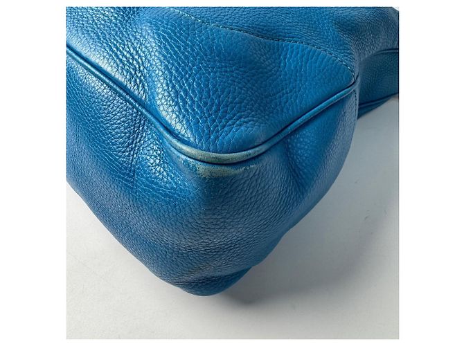 Borsa a tracolla in pelle Gucci Bamboo Diana Blu - vista 12