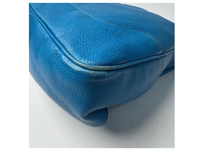 Borsa a tracolla in pelle Gucci Bamboo Diana Blu - vista 14
