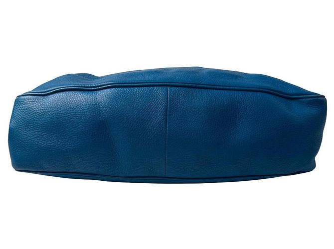 Borsa a tracolla in pelle Gucci Bamboo Diana Blu - vista 5