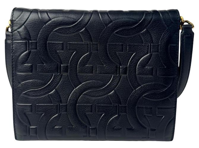 Gancini Borsa a tracolla in pelle nera Salvatore Ferragamo Nero - vista 3