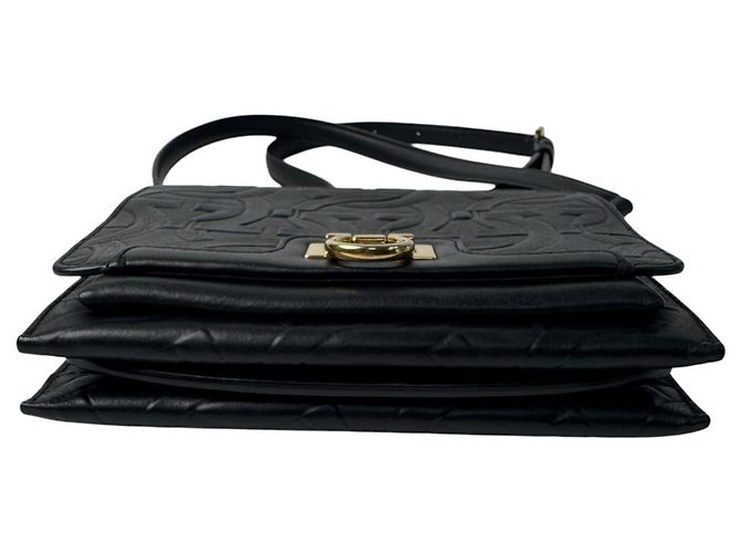 Gancini Borsa a tracolla in pelle nera Salvatore Ferragamo Nero - vista 6