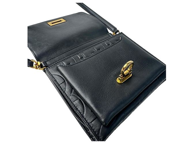 Gancini Borsa a tracolla in pelle nera Salvatore Ferragamo Nero - vista 9