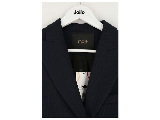 Maje navy blue wool blazer - view 2