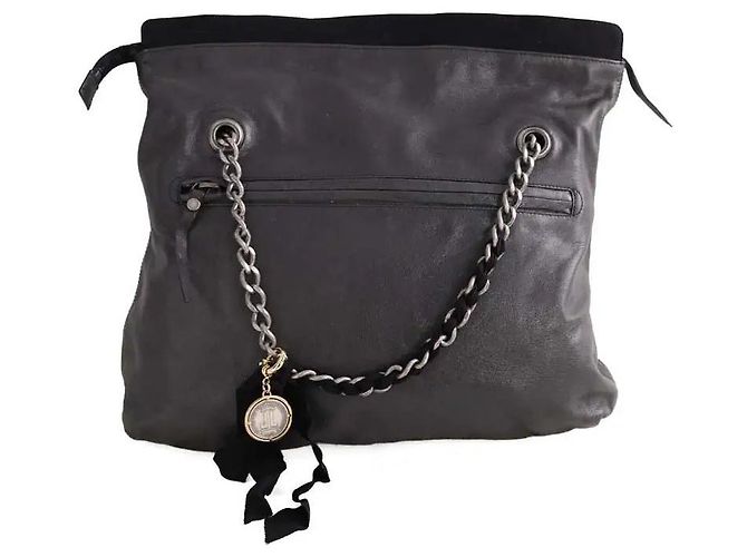 Borsa tote Lanvin in pelle verde - vista 3