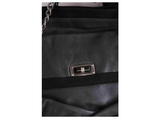 Borsa tote Lanvin in pelle verde - vista 4