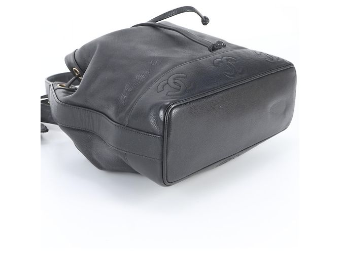 Borsa a tracolla Chanel Triple Coco in pelle caviar Nero - vista 5