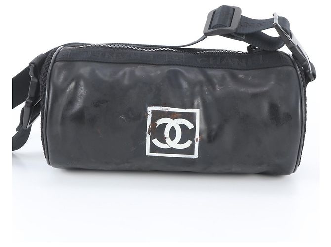 Borsa Chanel Sport Line Coco Mark Nero Bianco - vista 3