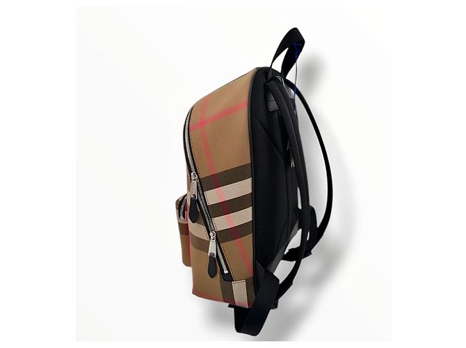 Zaino Burberry Jeff Check Marrone Nero Rosa Bianco Beige - vista 11