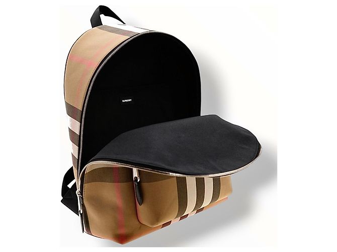 Zaino Burberry Jeff Check Marrone Nero Rosa Bianco Beige - vista 13