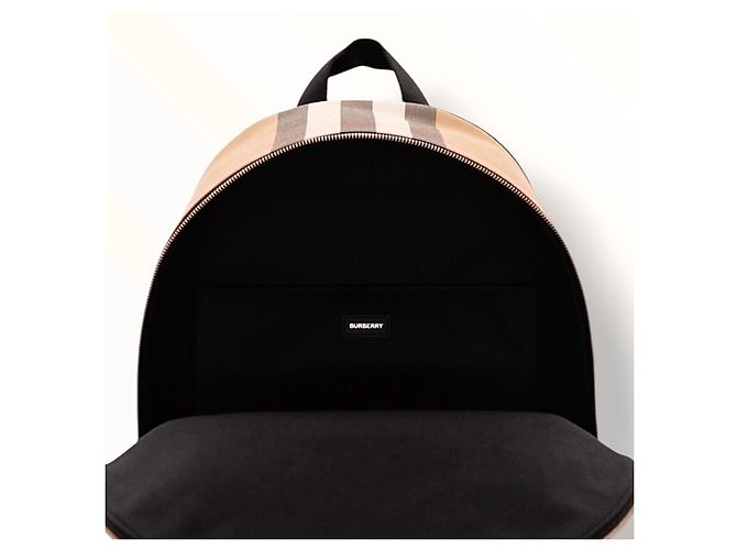 Zaino Burberry Jeff Check Marrone Nero Rosa Bianco Beige - vista 15