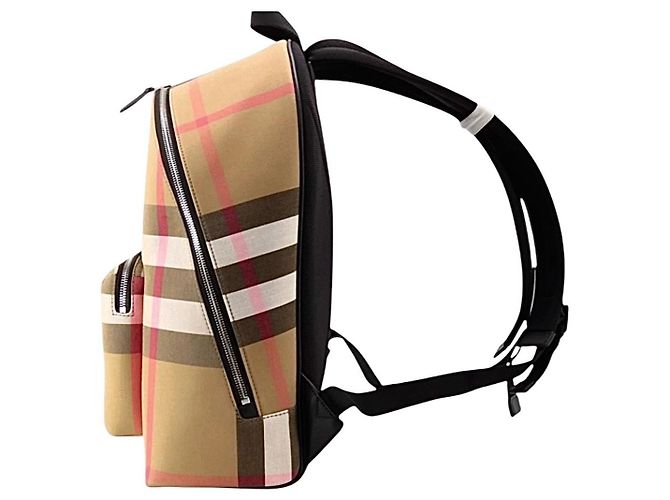 Zaino Burberry Jeff Check Marrone Nero Rosa Bianco Beige - vista 18
