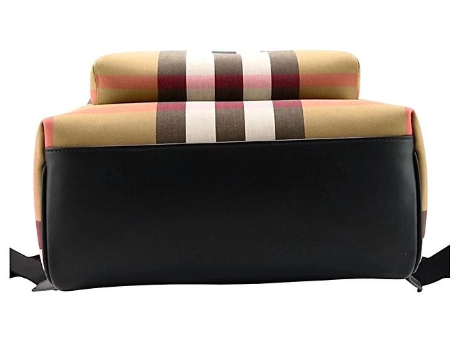 Zaino Burberry Jeff Check Marrone Nero Rosa Bianco Beige - vista 19