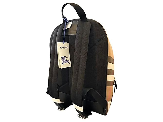 Zaino Burberry Jeff Check Marrone Nero Rosa Bianco Beige - vista 2