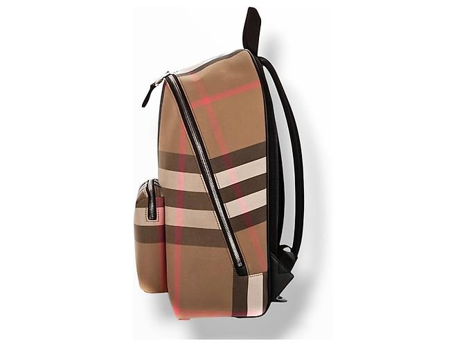 Zaino Burberry Jeff Check Marrone Nero Rosa Bianco Beige - vista 9