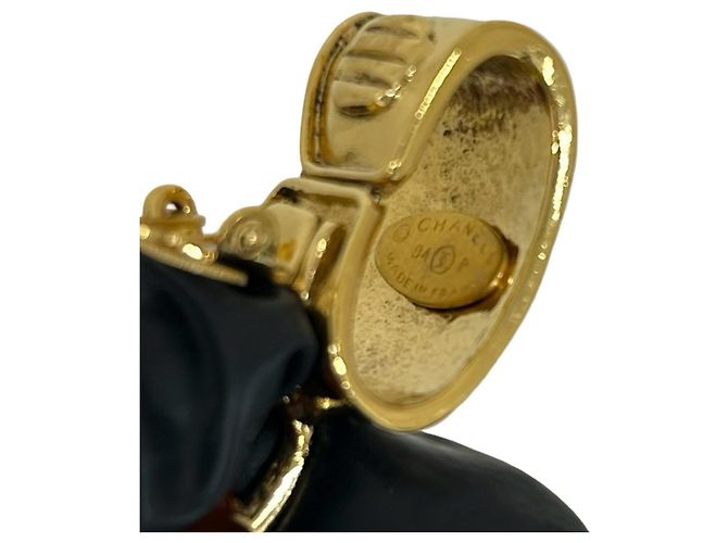 Orecchini a clip Chanel Coco Mark in marmo oro e marrone D'oro - vista 3