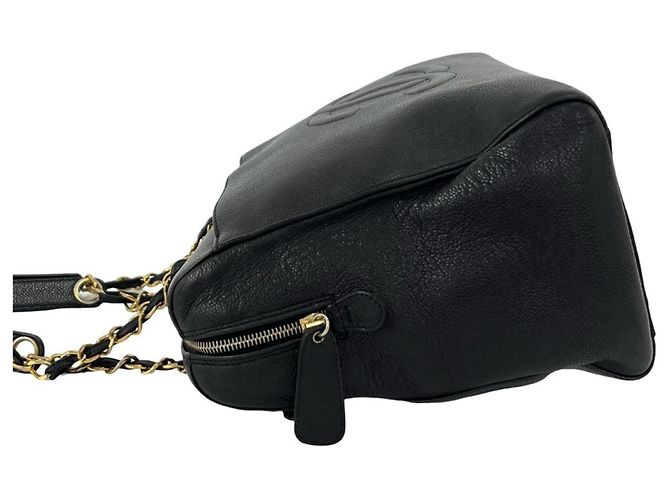 Borsa Tote Chanel Vintage Coco Mark in pelle caviar Nero - vista 5