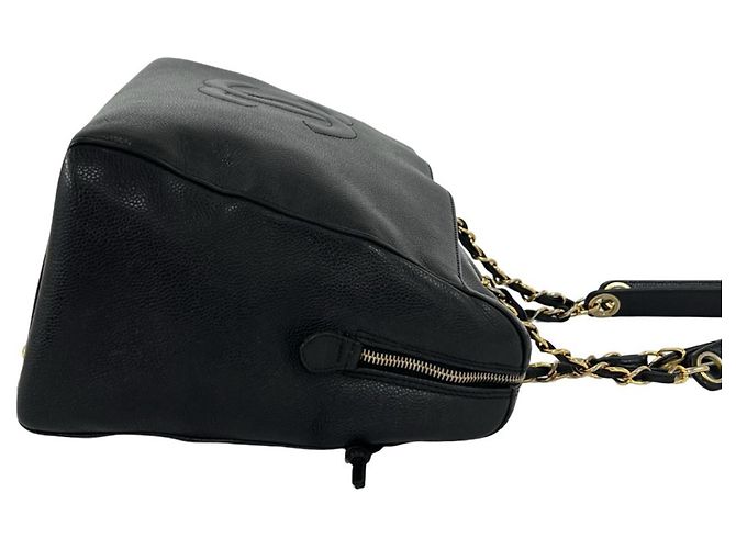 Borsa Tote Chanel Vintage Coco Mark in pelle caviar Nero - vista 6