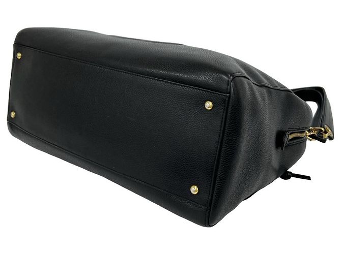 Borsa Tote Chanel Vintage Coco Mark in pelle caviar Nero - vista 8