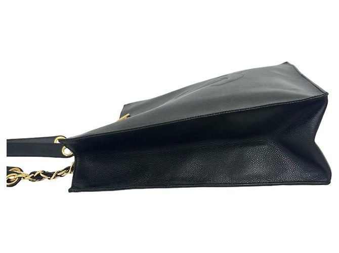Borsa Tote a catena Chanel Vintage Coco Mark Logo in pelle caviar Nero - vista 5