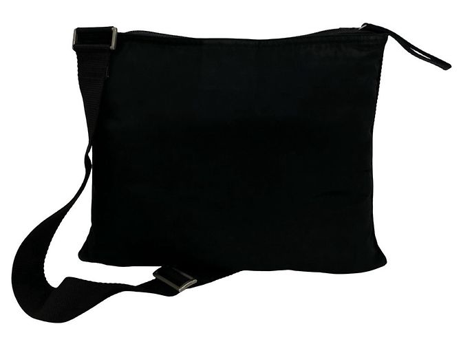 Borsa a tracolla in nylon con logo triangolare Prada Nero - vista 3