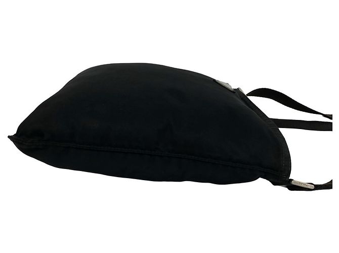 Borsa a tracolla in nylon con logo triangolare Prada Nero - vista 6