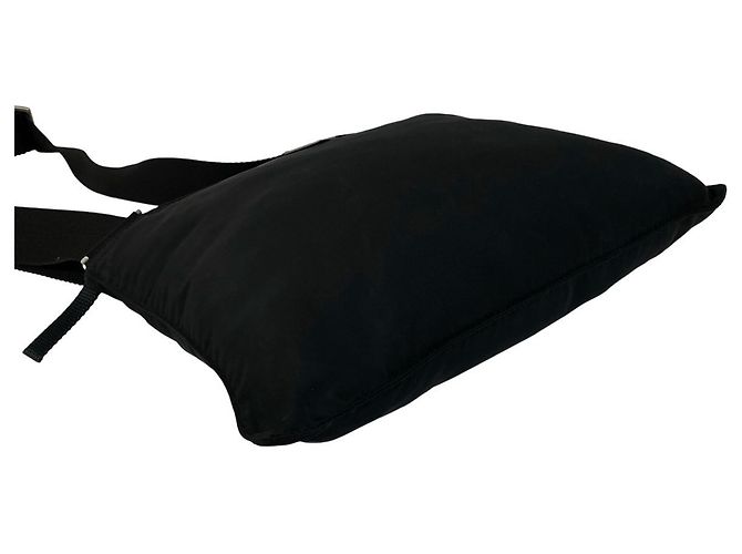Borsa a tracolla in nylon con logo triangolare Prada Nero - vista 7