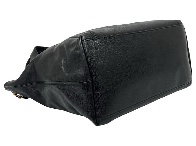 Borsa Tote Chanel Vintage Coco Mark in pelle caviar Nero - vista 7
