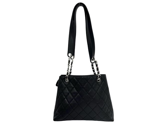 Borsa Tote Chanel Vintage Matelassé Coco Mark Nero - vista 3